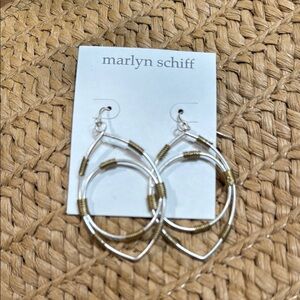 Marlyn Schiff Silver and Gold color Hoop Earrings